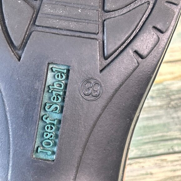 Josef Seibel Slide Sandal Womens Size 8.5-9 Tan Leather Block Heel Lightweight - Picture 15 of 15